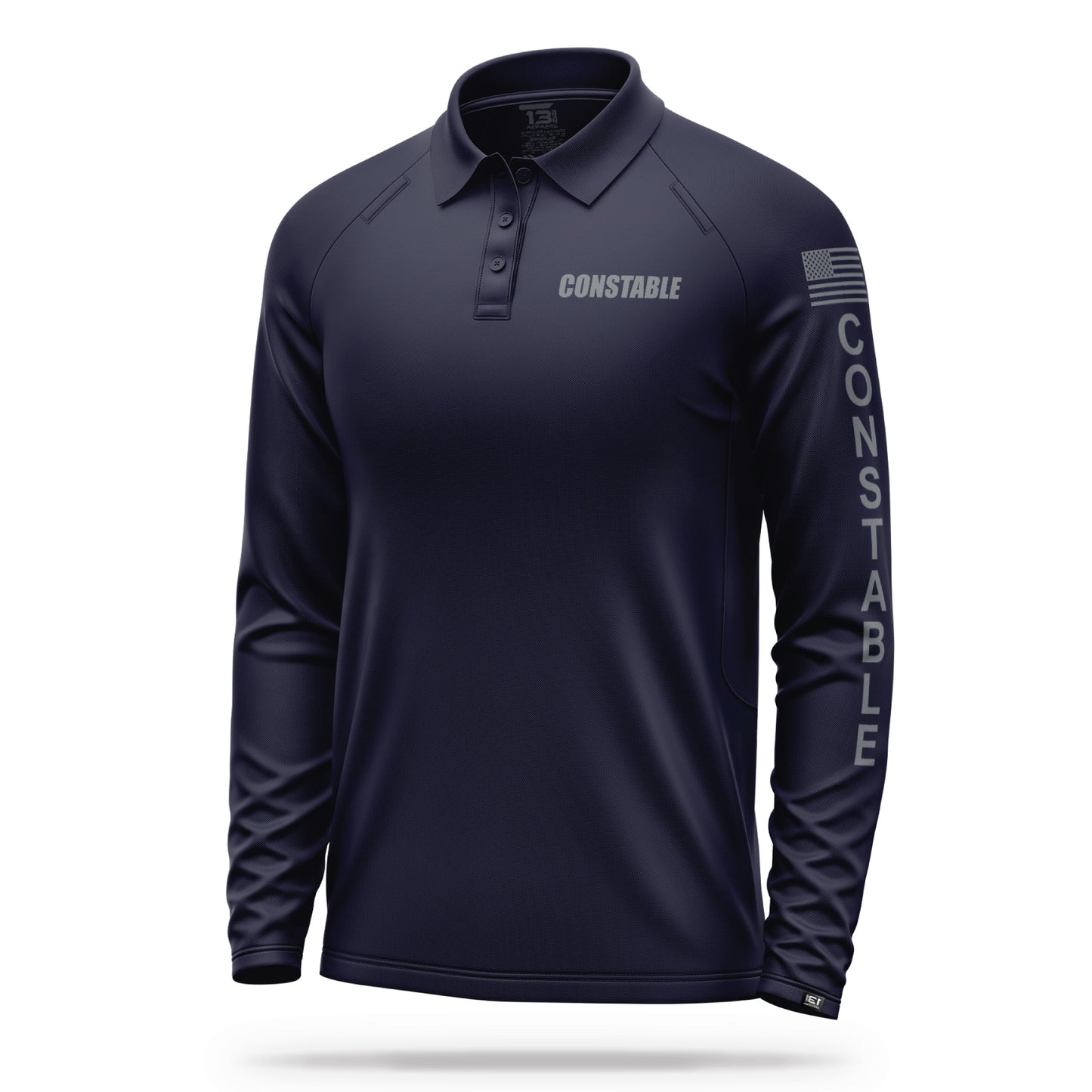 [CONSTABLE] Men's Performance Polo Long Sleeve [NVY/GRY] 13 Fifty Apparel 