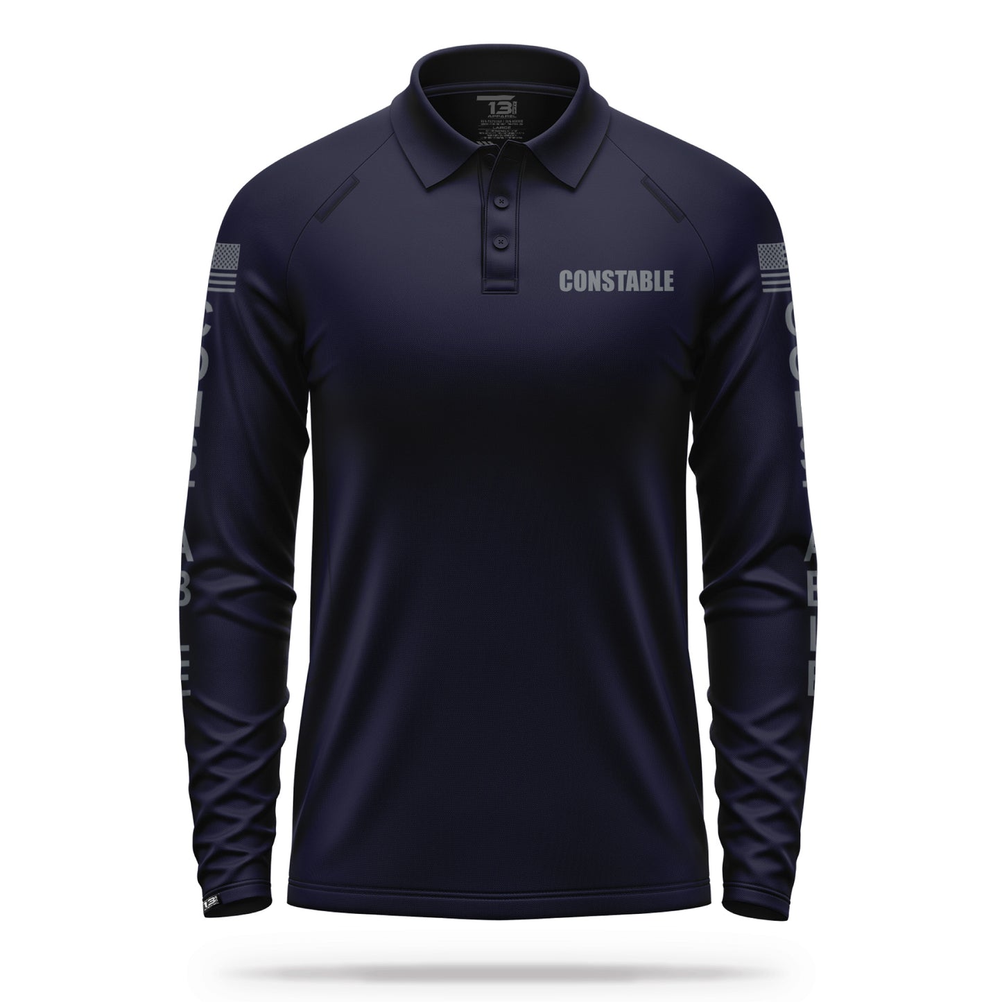 [CONSTABLE] Men's Performance Polo Long Sleeve [NVY/GRY] 13 Fifty Apparel 