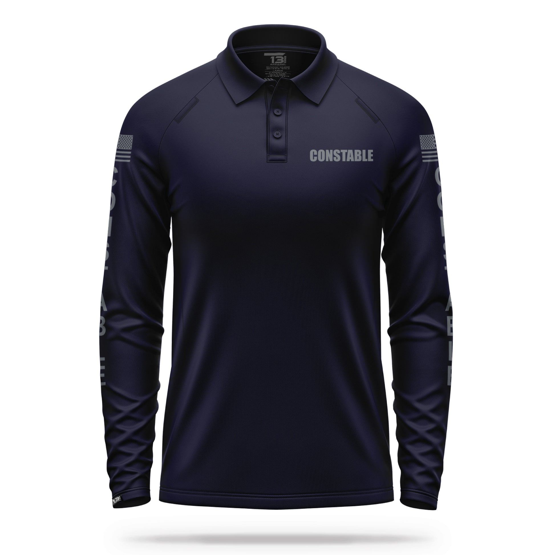 [CONSTABLE] Men's Performance Polo Long Sleeve [NVY/GRY] 13 Fifty Apparel 