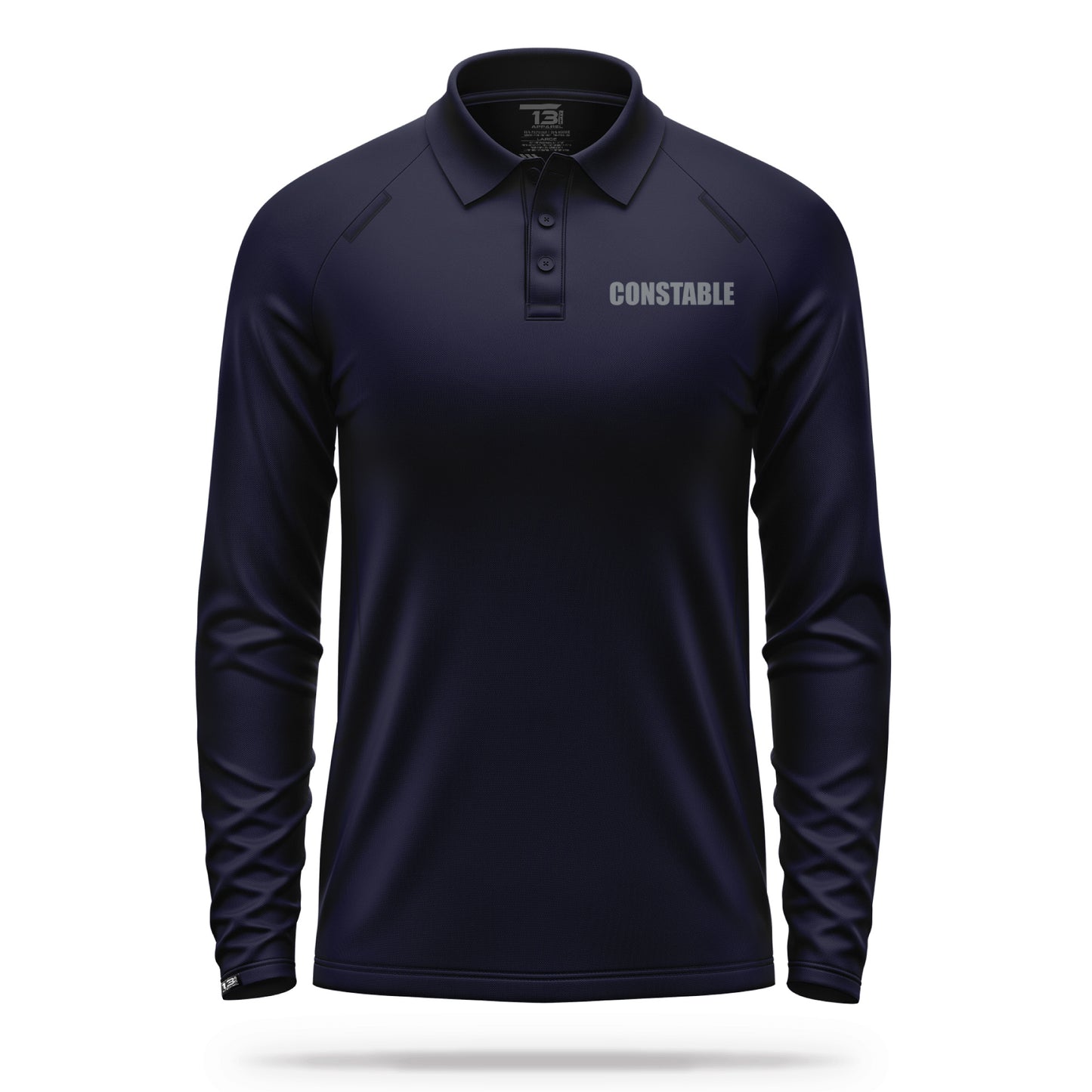 [CONSTABLE] Men's Performance Polo Long Sleeve [NVY/GRY]-13 Fifty Apparel