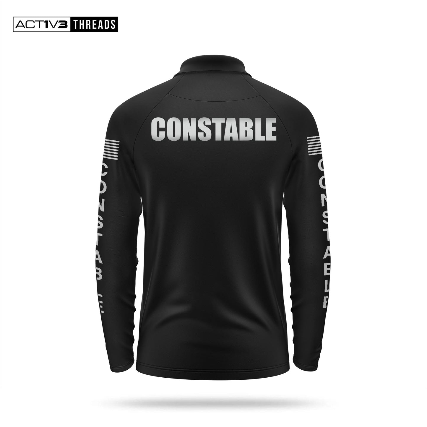 [CONSTABLE] Reflective Men's Performance Polo Long Sleeve [BLK/REF]-13 Fifty Apparel