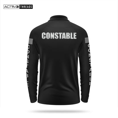 [CONSTABLE] Reflective Men's Performance Polo Long Sleeve [BLK/REF]-13 Fifty Apparel