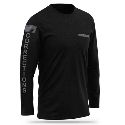 [CORRECTIONS] Cotton Blend Long Sleeve [BLK/GRY]-13 Fifty Apparel