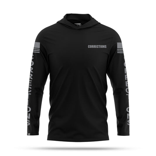 [CORRECTIONS] Men's Performance Hooded Long Sleeve [BLK/GRY]-13 Fifty Apparel