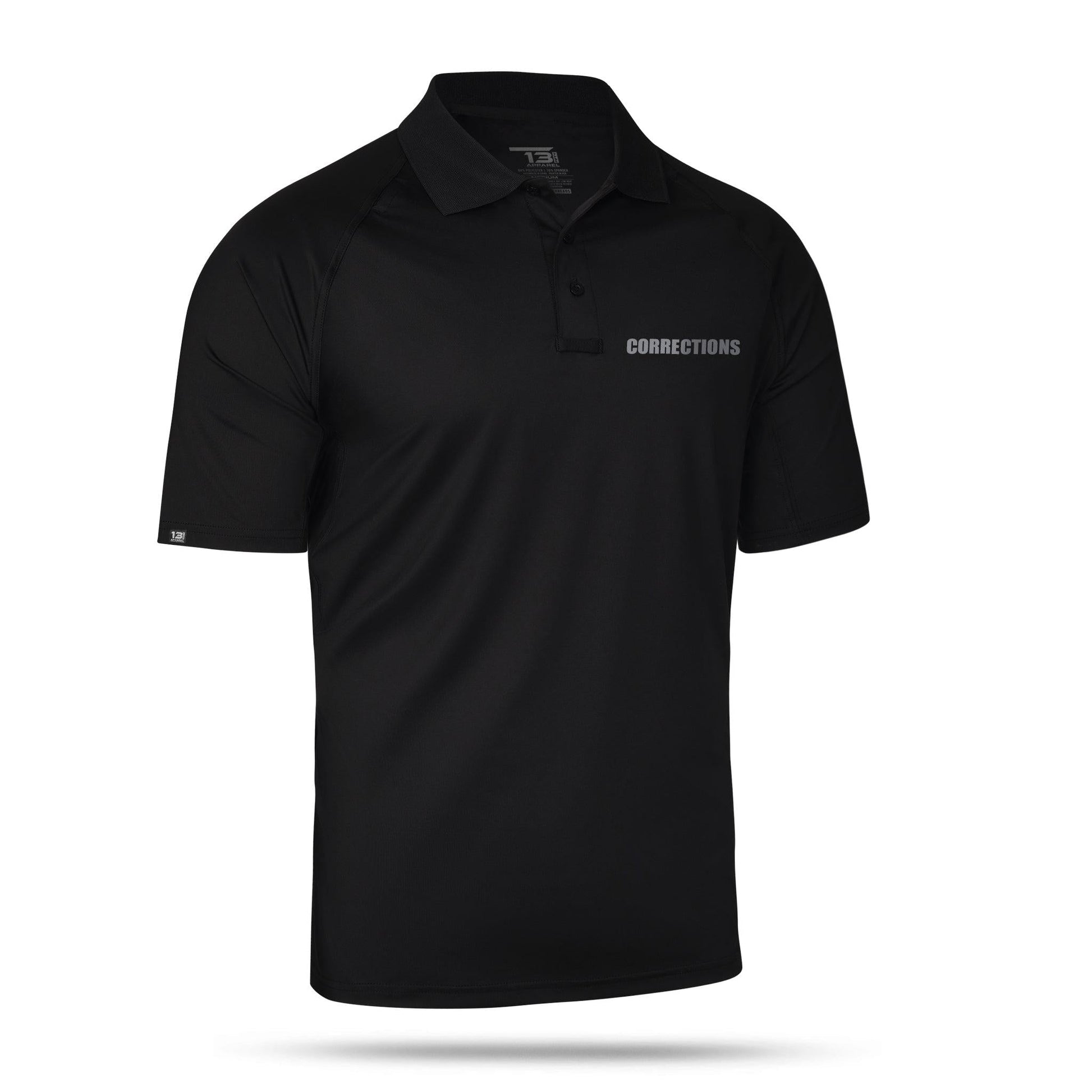 [CORRECTIONS] Men's Performance Polo [BLK/GRY]-13 Fifty Apparel