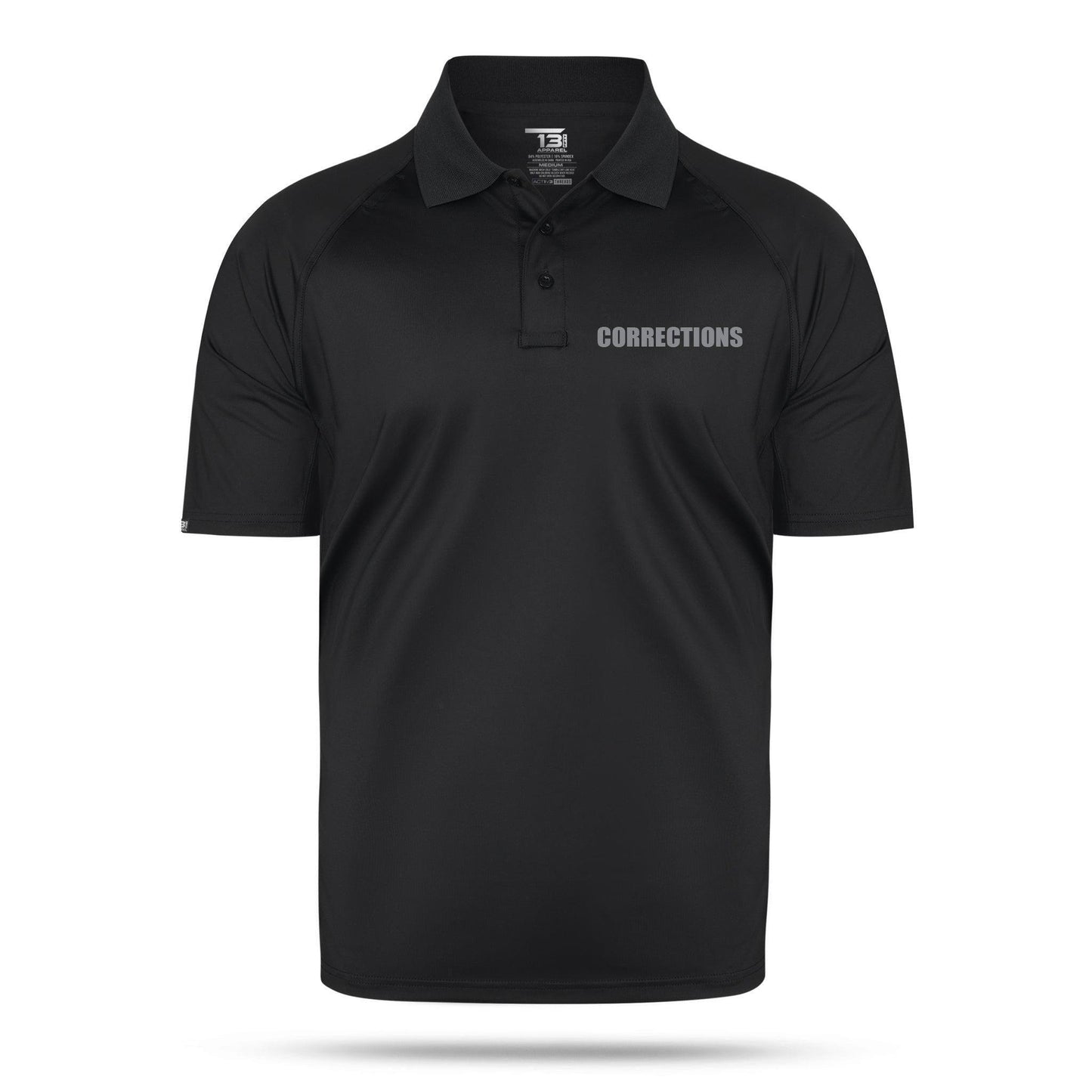[CORRECTIONS] Men's Performance Polo [BLK/GRY]-13 Fifty Apparel