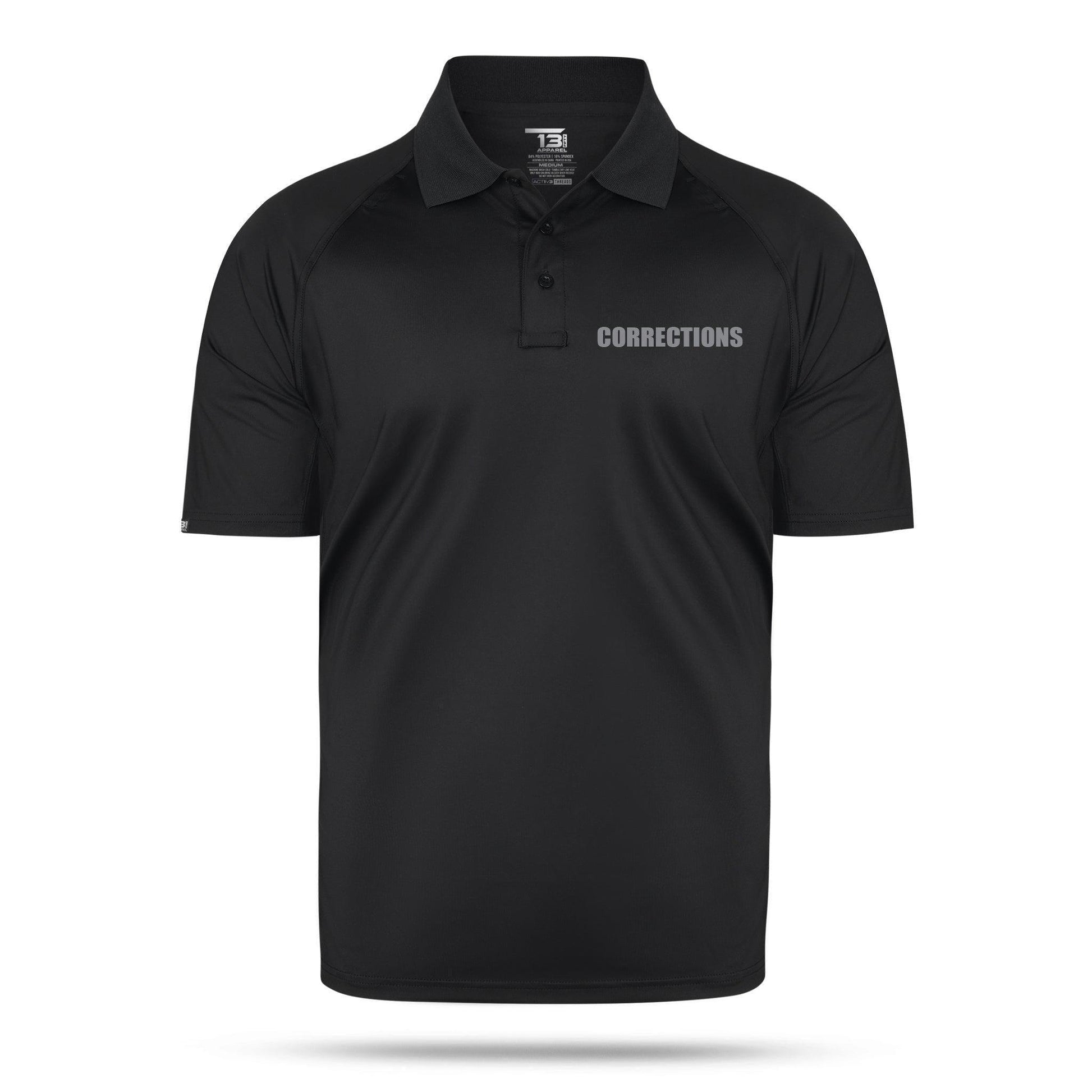 [CORRECTIONS] Men's Performance Polo [BLK/GRY]-13 Fifty Apparel