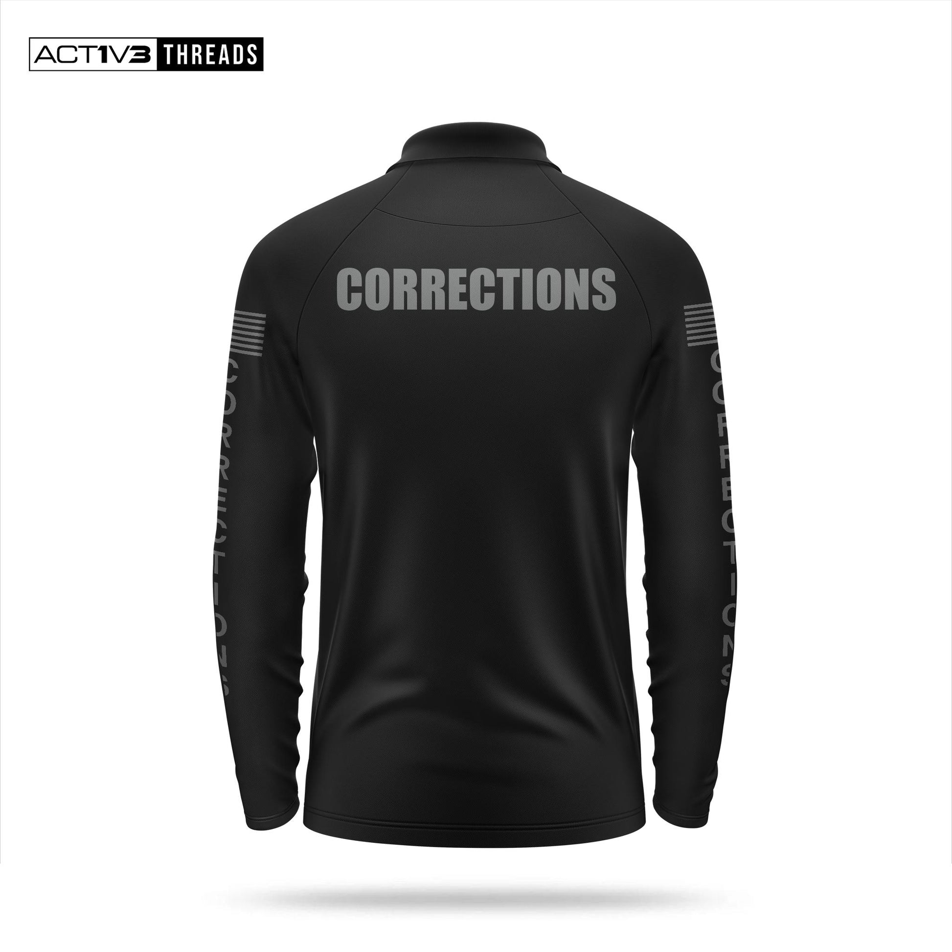 [CORRECTIONS] Men's Performance Polo Long Sleeve [BLK/GRY]-13 Fifty Apparel
