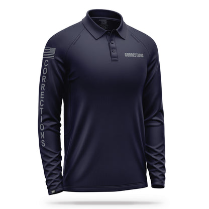 [CORRECTIONS] Men's Performance Polo Long Sleeve [NVY/GRY] 13 Fifty Apparel 
