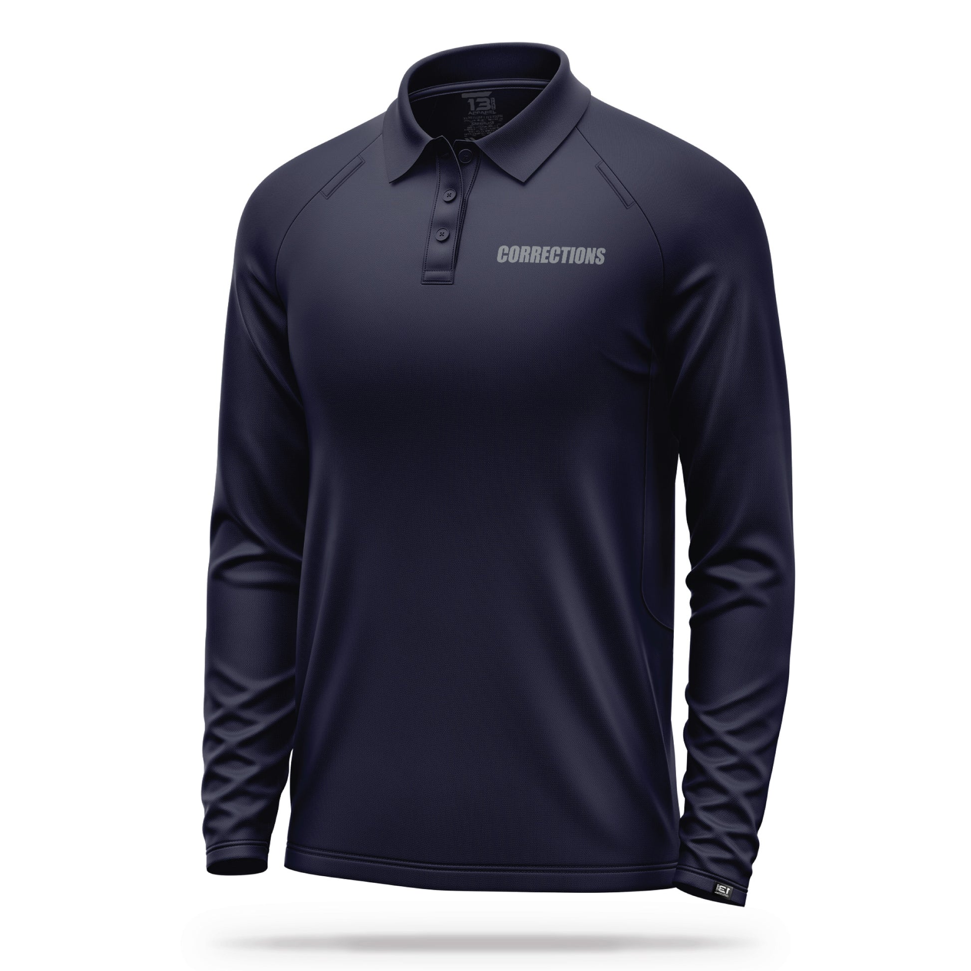 [CORRECTIONS] Men's Performance Polo Long Sleeve [NVY/GRY]-13 Fifty Apparel