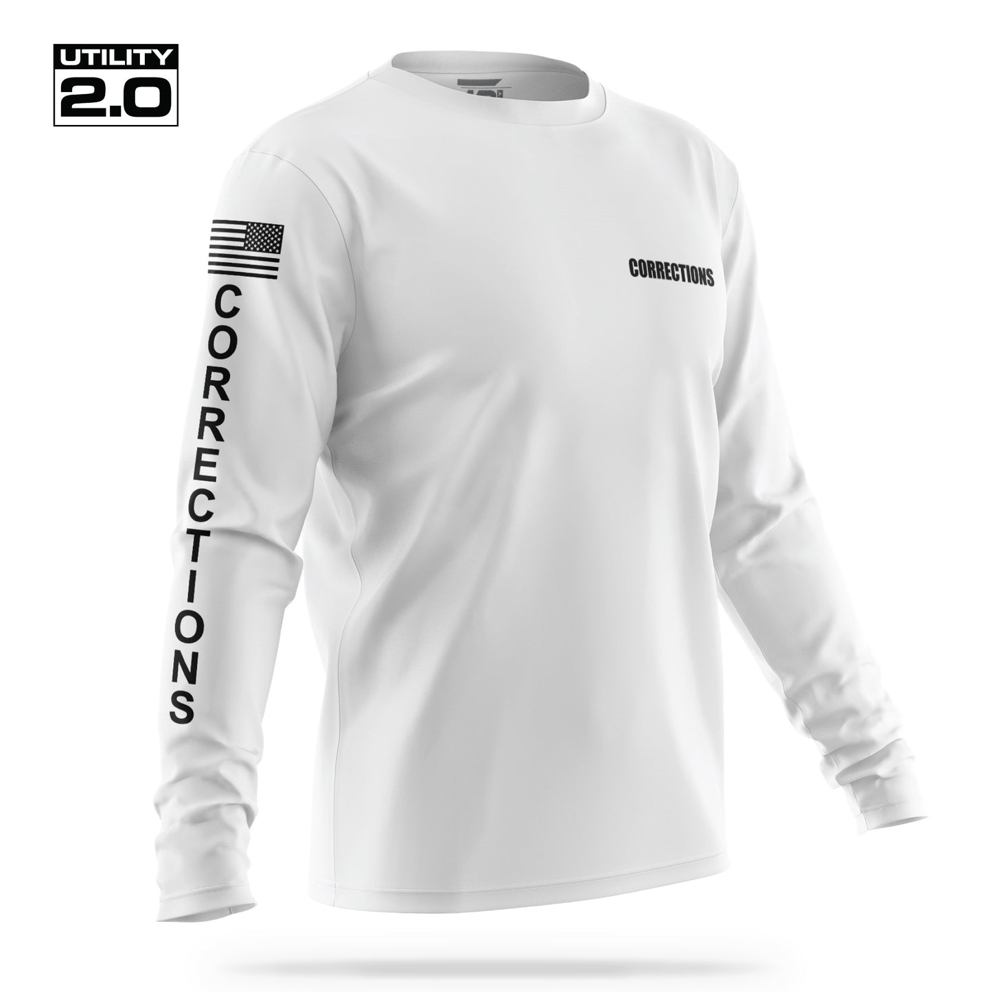 [CORRECTIONS] Men's Utility 2.0 Long Sleeve [WHT/BLK]-13 Fifty Apparel