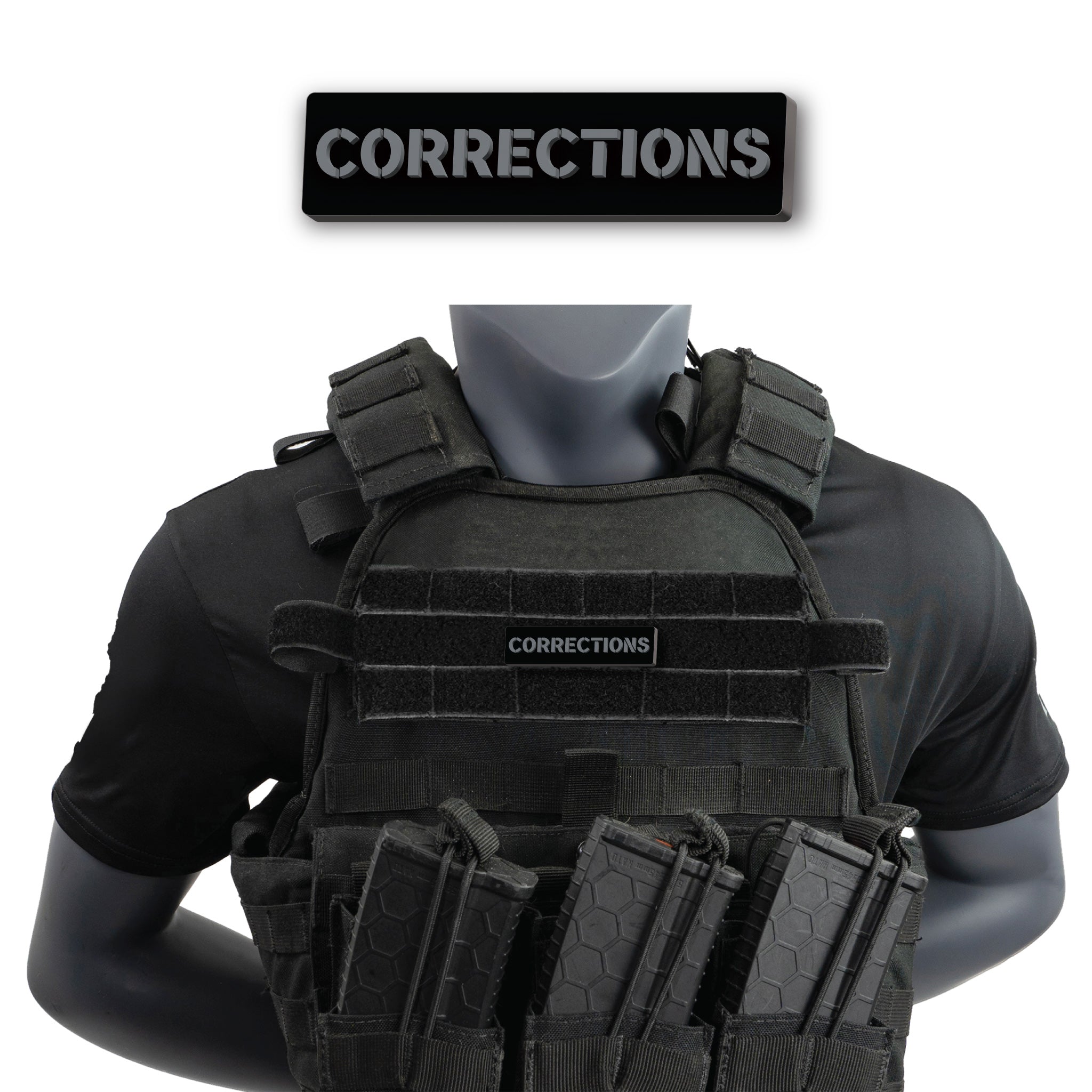 CORRECTIONS] Operator PVC Patch [BLK/GRY] | 13 Fifty Apparel