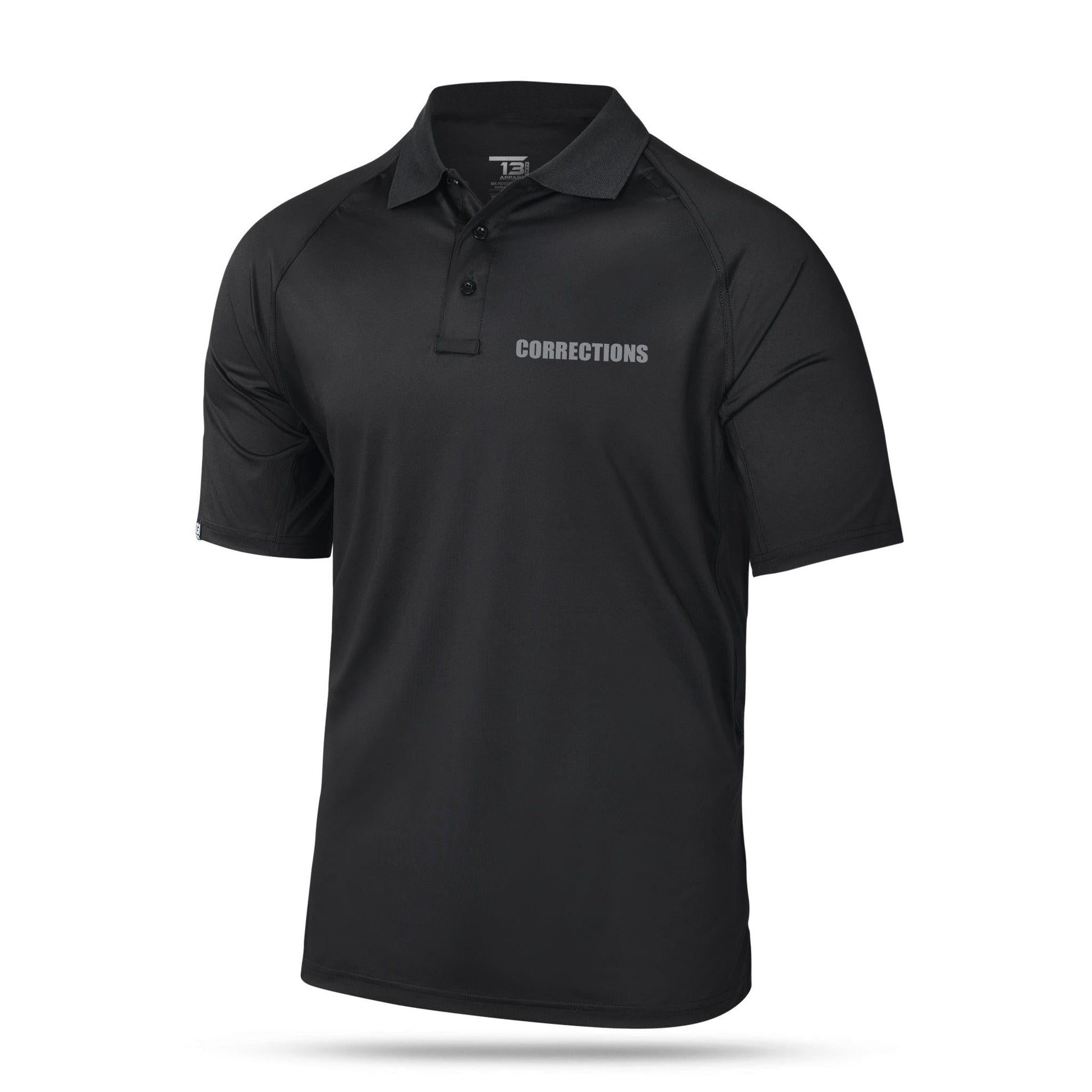 [CORRECTIONS] Reflective Performance Polo [BLK/REF]-13 Fifty Apparel