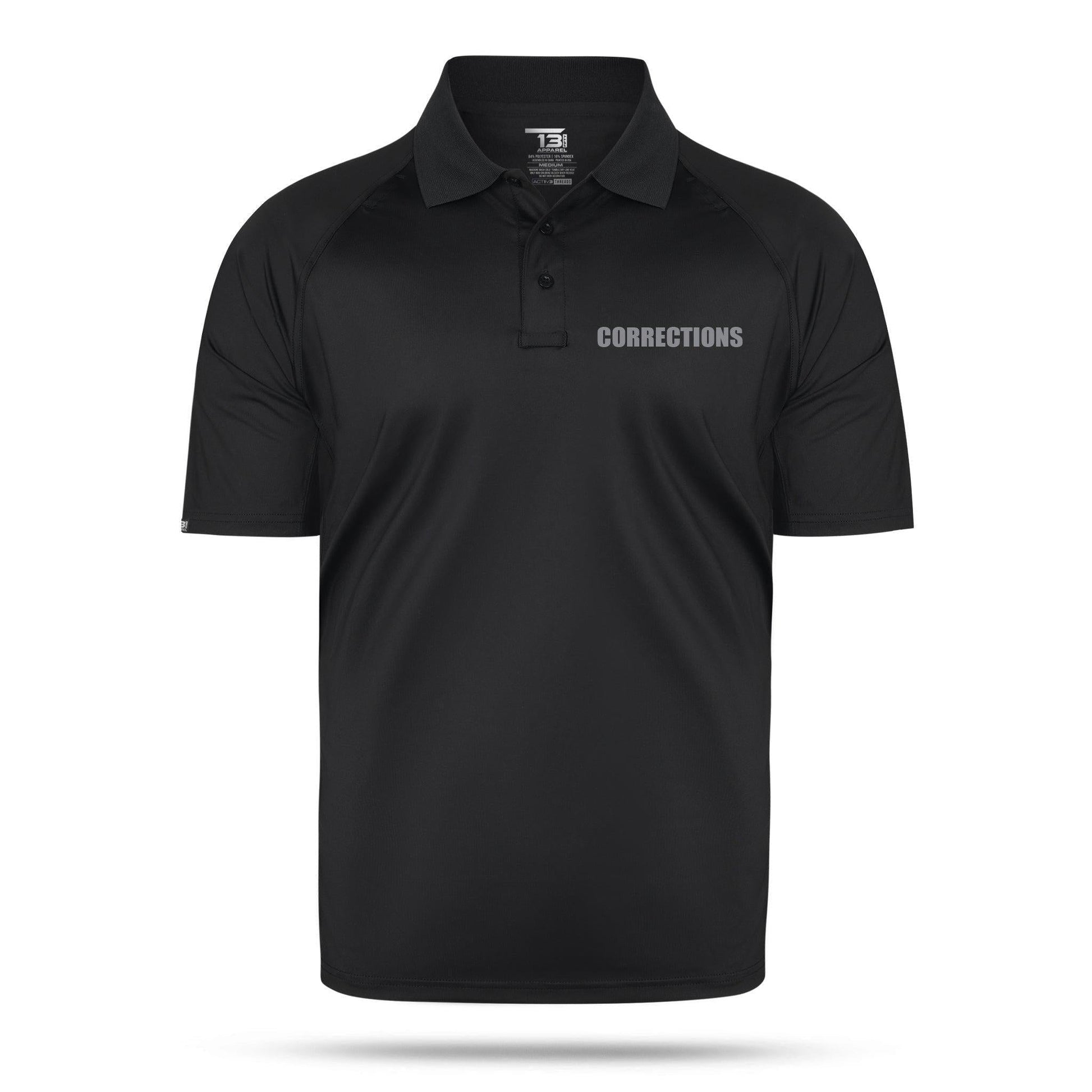 [CORRECTIONS] Reflective Performance Polo [BLK/REF]-13 Fifty Apparel