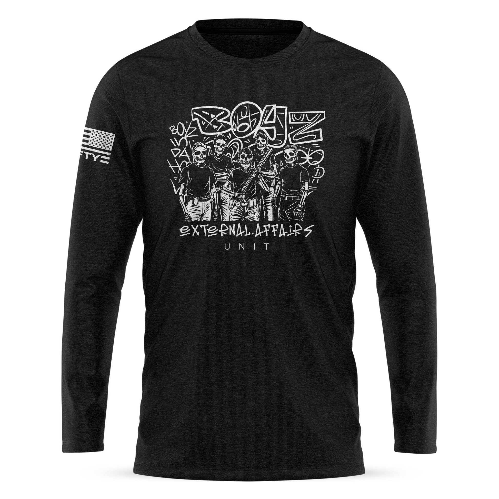 [DA BOYS] Cotton Blend Long Sleeve [BLK/WHT]-13 Fifty Apparel