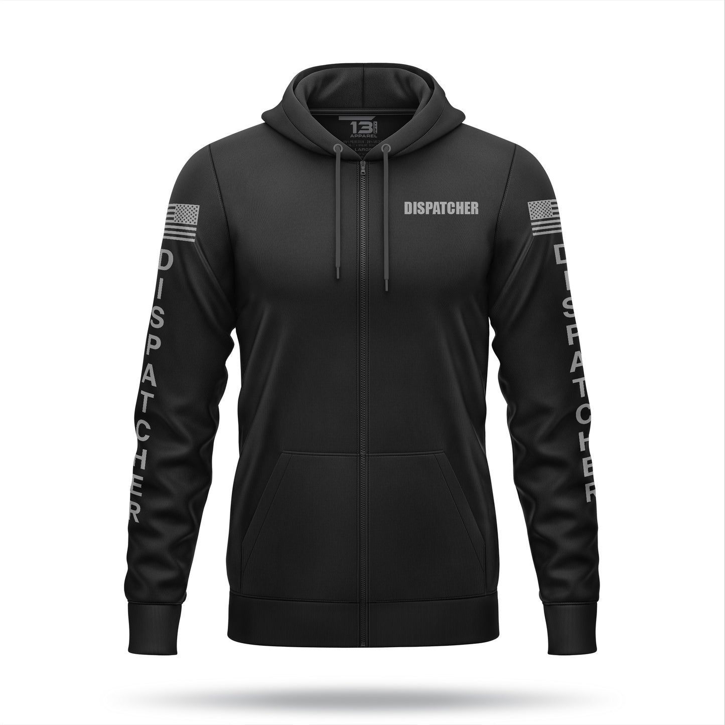 [DISPATCHER] Performance Full-Zip Hoodie [BLK/GRY]-13 Fifty Apparel