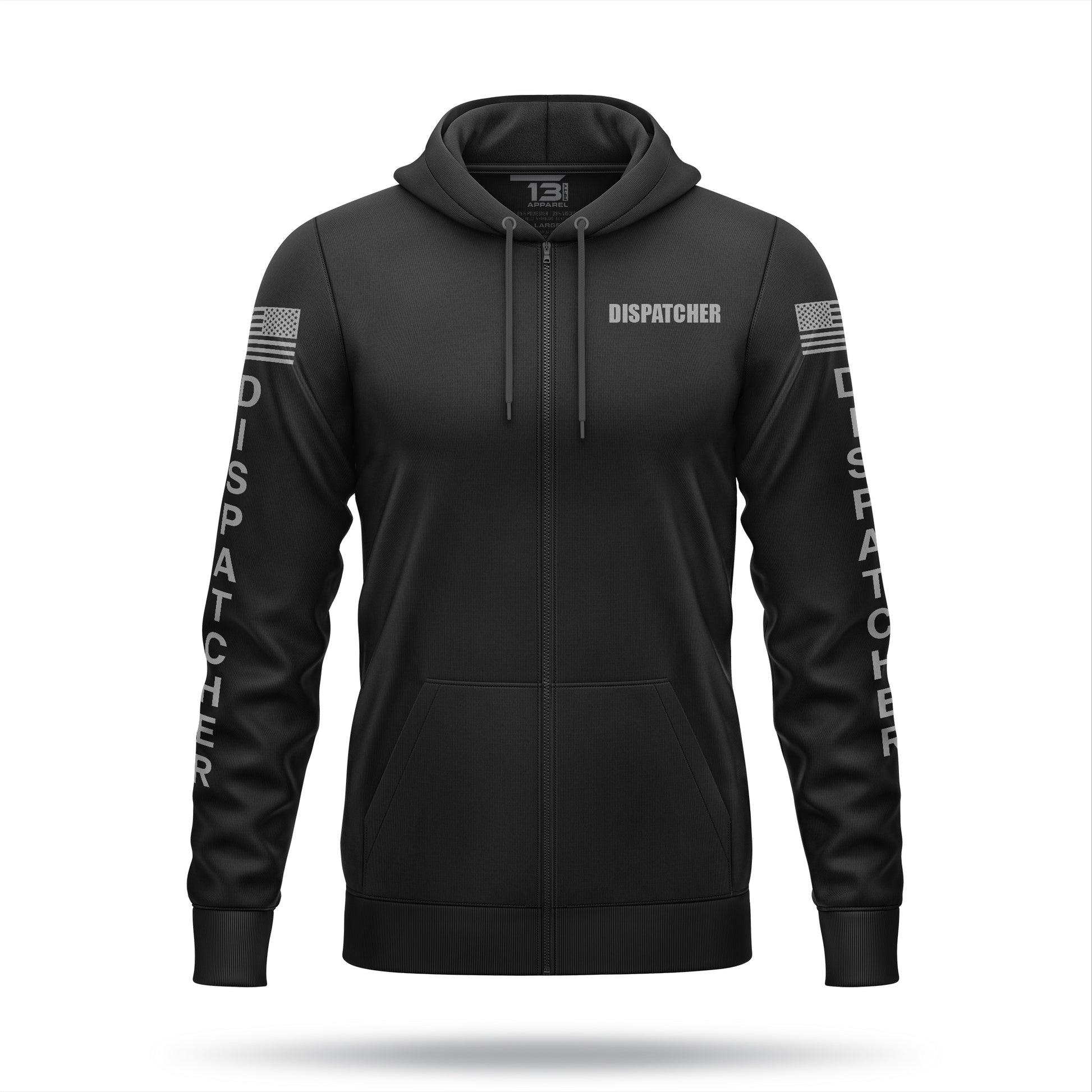 [DISPATCHER] Performance Full-Zip Hoodie [BLK/GRY]-13 Fifty Apparel