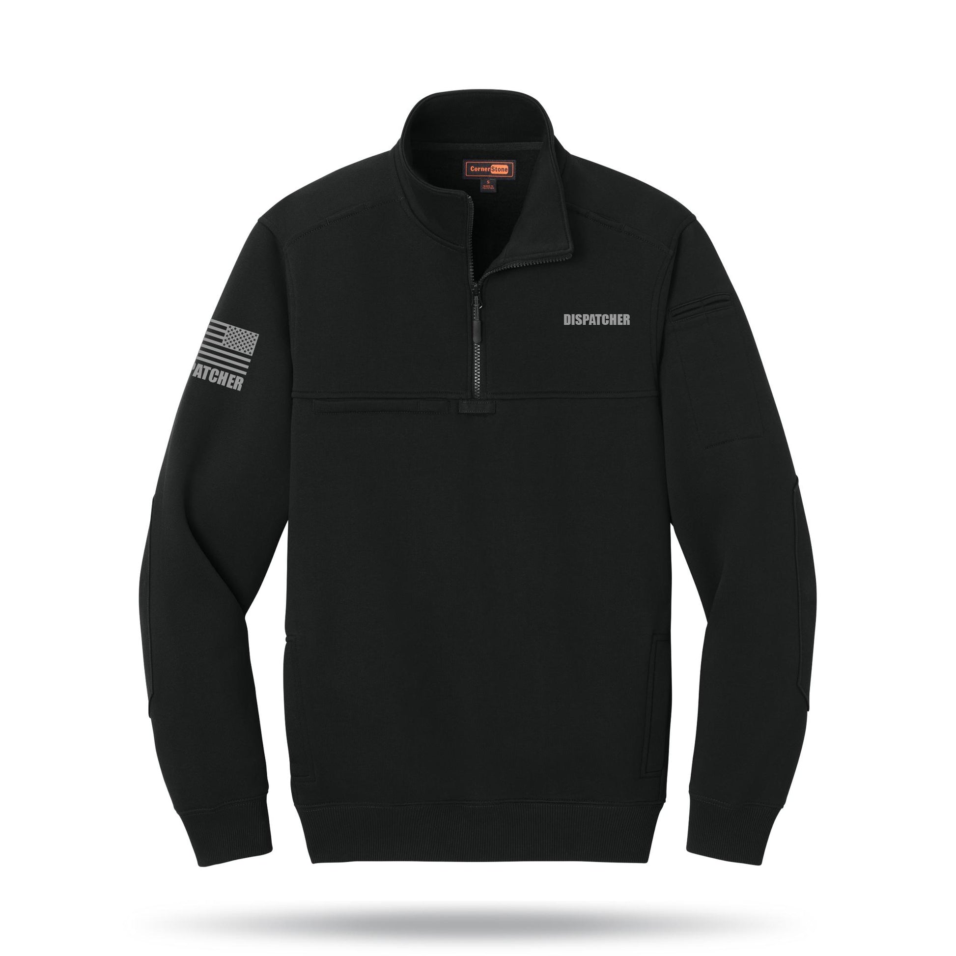 [DISPATCHER] Tough Fleece Quarter Zip [BLK/GRY]-13 Fifty Apparel