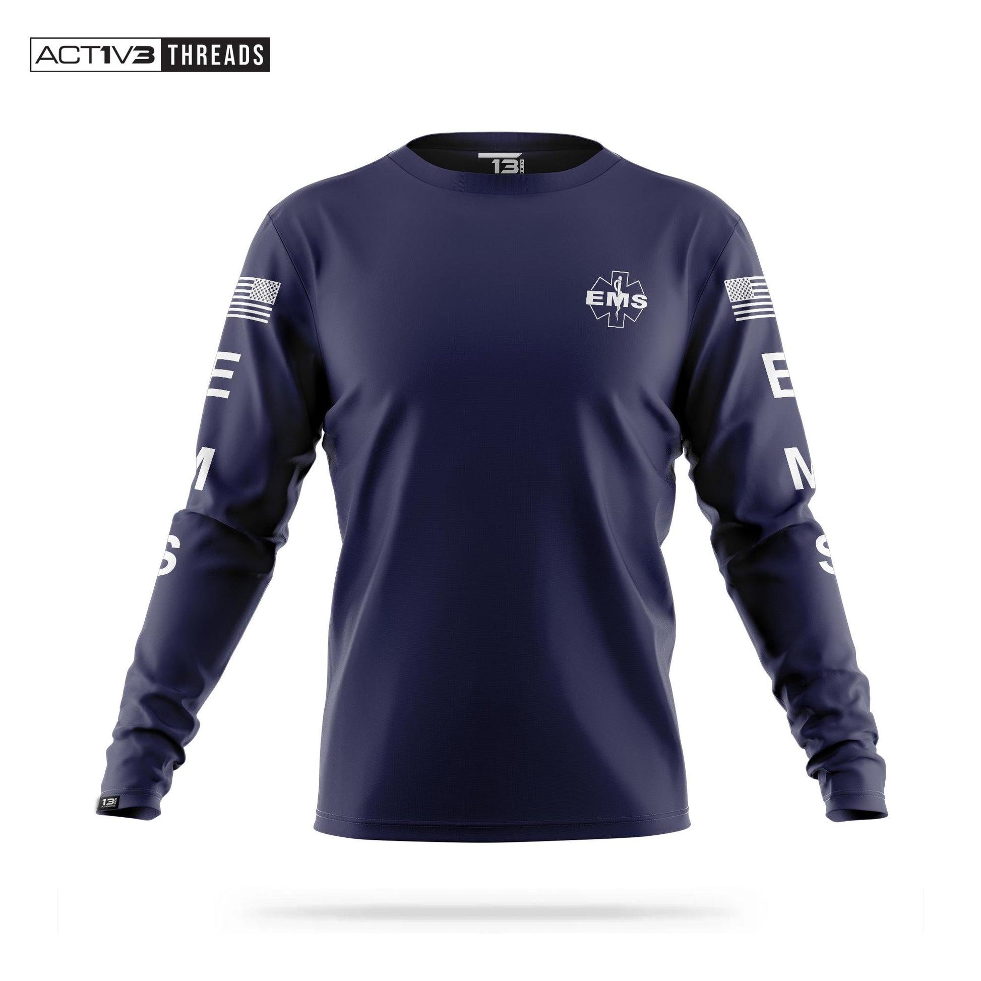 [EMS] Men's Performance Long Sleeve [NVY/WHT]-13 Fifty Apparel