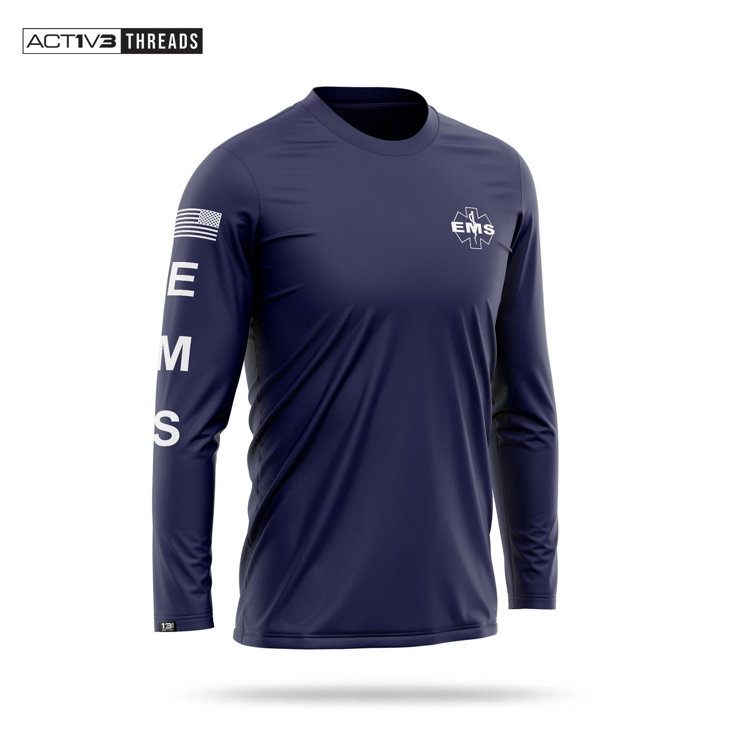 [EMS] Men's Performance Long Sleeve [NVY/WHT]-13 Fifty Apparel