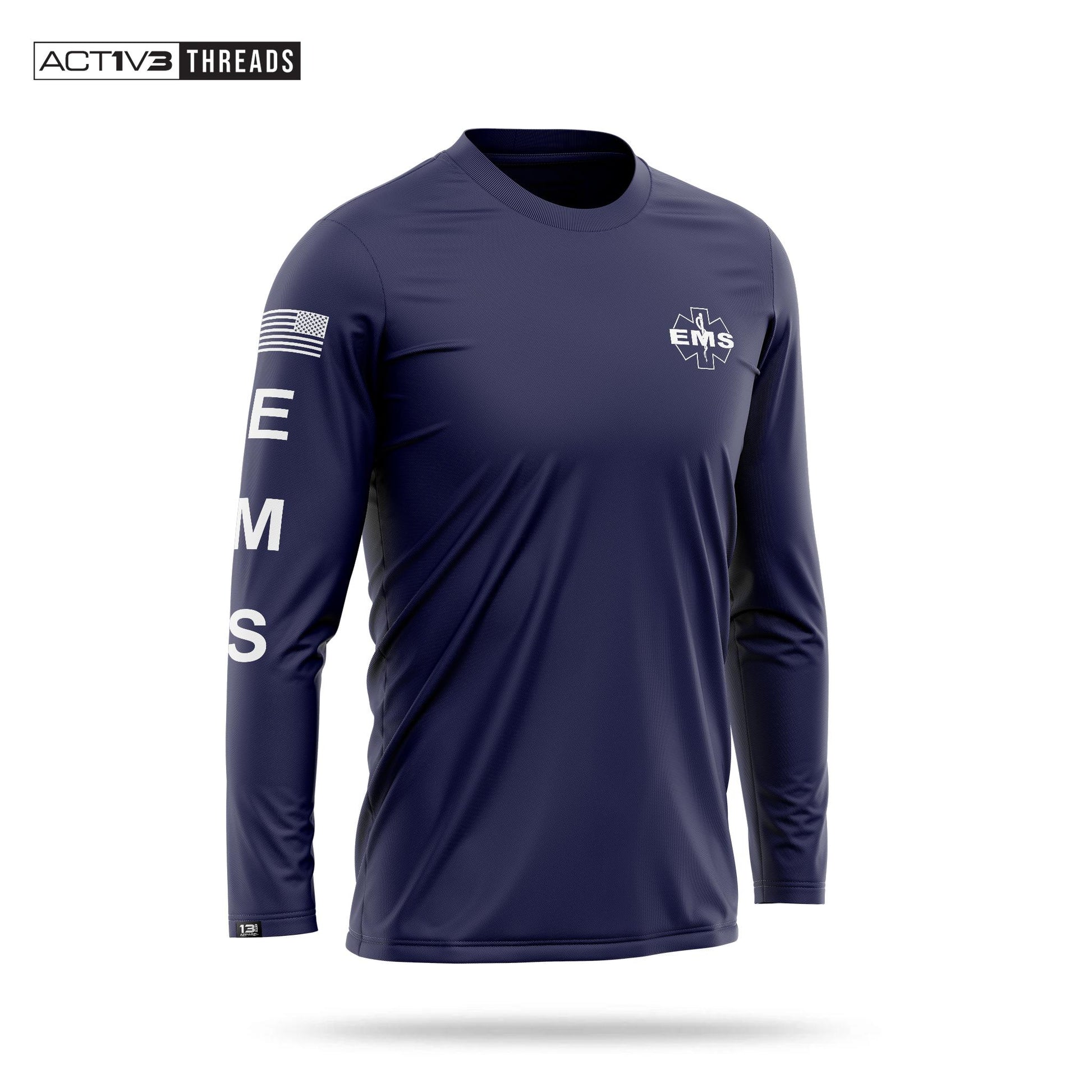 [EMS] Men's Performance Long Sleeve [NVY/WHT]-13 Fifty Apparel