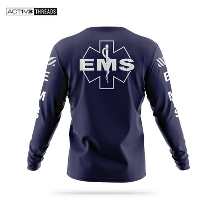[EMS] Men's Performance Long Sleeve [NVY/WHT]-13 Fifty Apparel