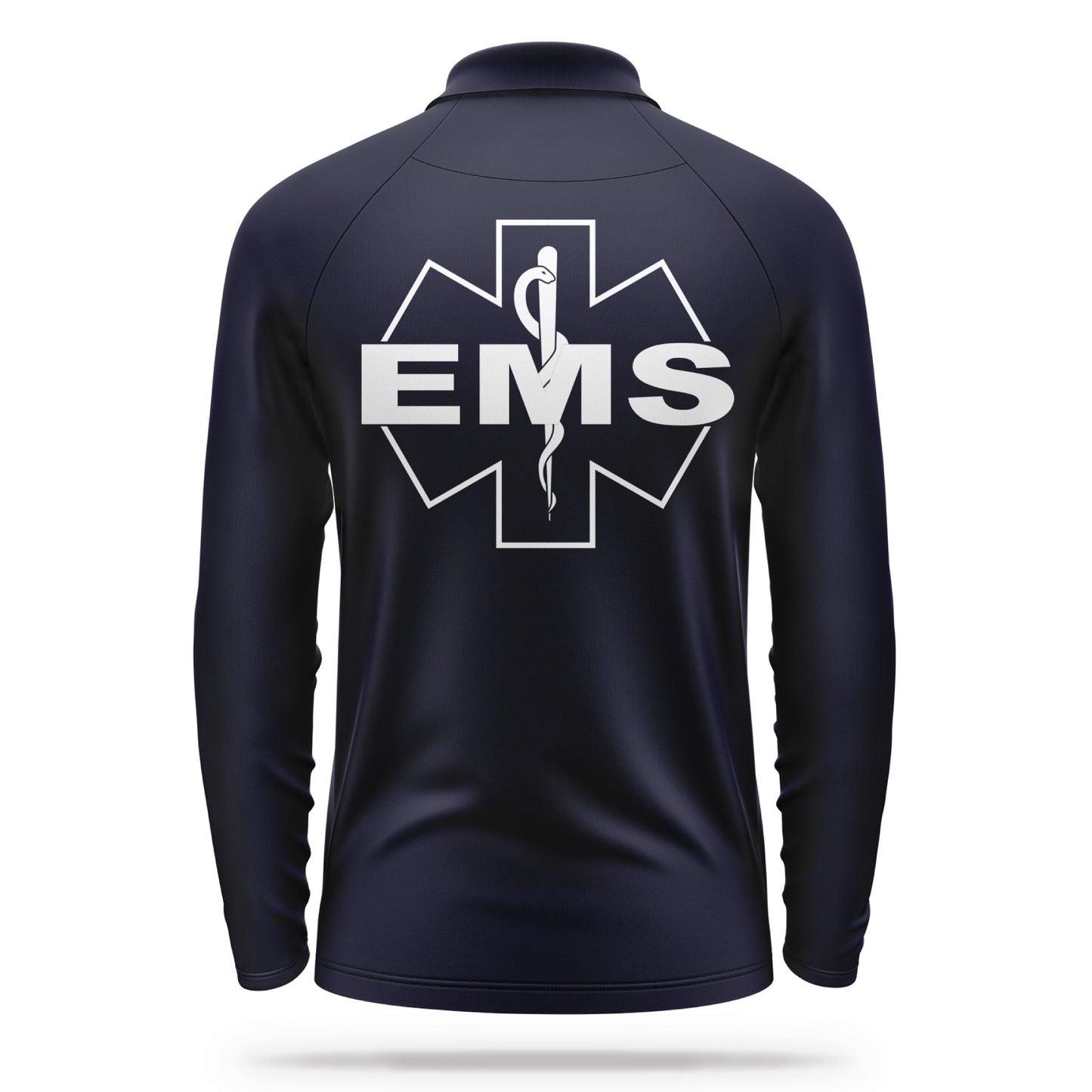 [EMS] Men's Performance Polo Long Sleeve [NVY/WHT]-13 Fifty Apparel