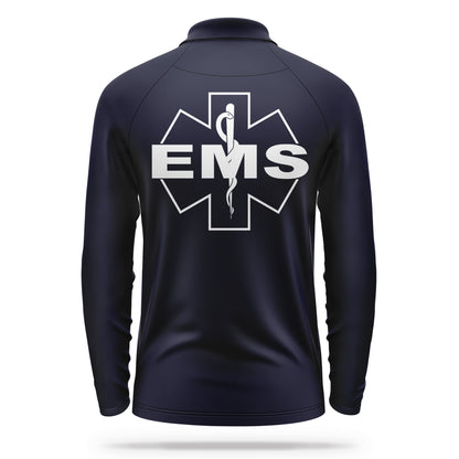 [EMS] Men's Performance Polo Long Sleeve [NVY/WHT]-13 Fifty Apparel