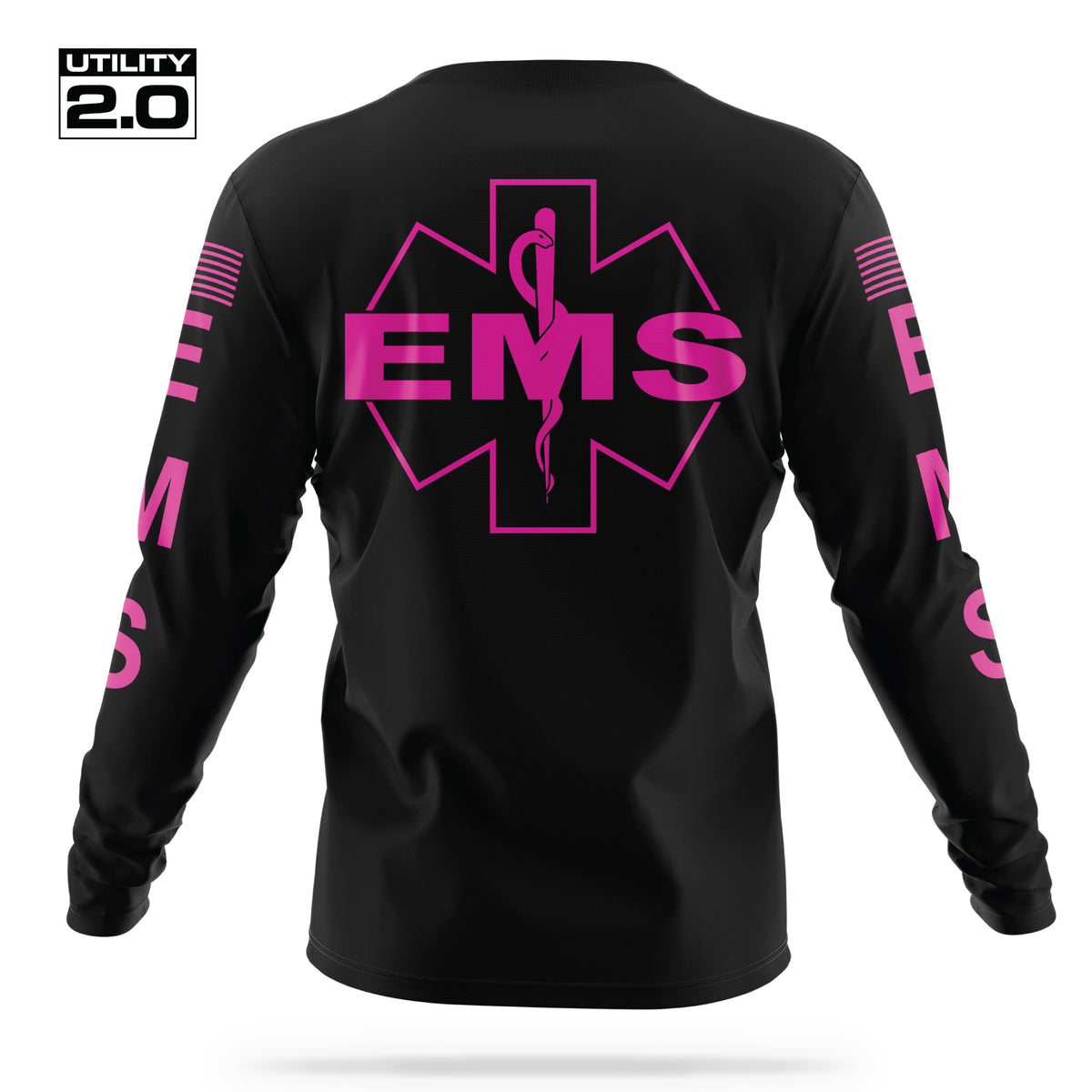 [EMS] Men's Utility 2.0 Long Sleeve [BLK/PNK]-13 Fifty Apparel