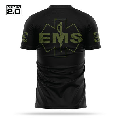 [EMS-TACTICAL] Men's Utility 2.0 Short Sleeve [BLK/GRN]-13 Fifty Apparel