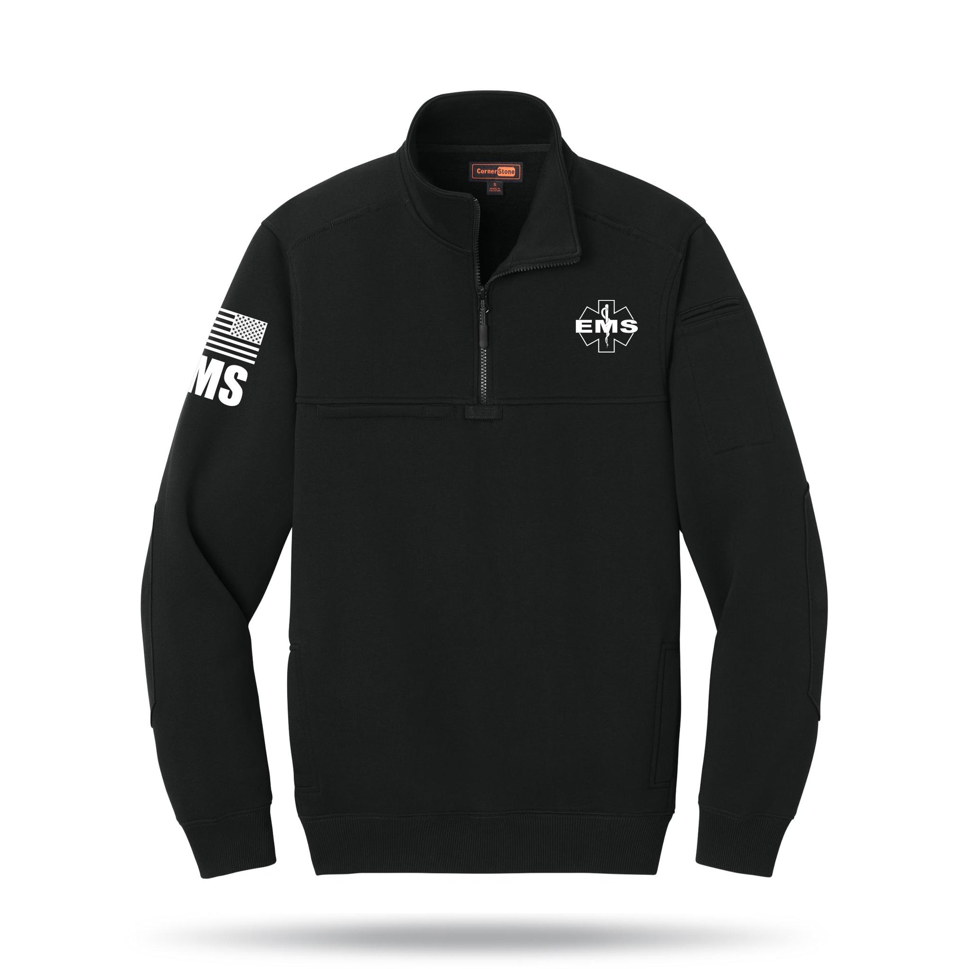 [EMS] Tough Fleece Quarter Zip [BLK/WHT]-13 Fifty Apparel