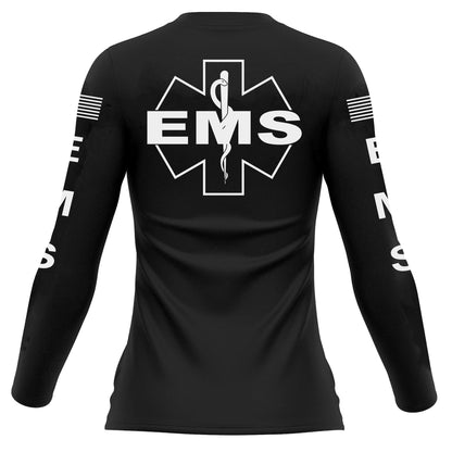 [EMS] Women's Performance Long Sleeve [BLK/WHT]-13 Fifty Apparel