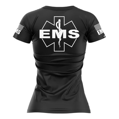 [EMS] Women's Performance Short Sleeve [BLK/WHT]-13 Fifty Apparel