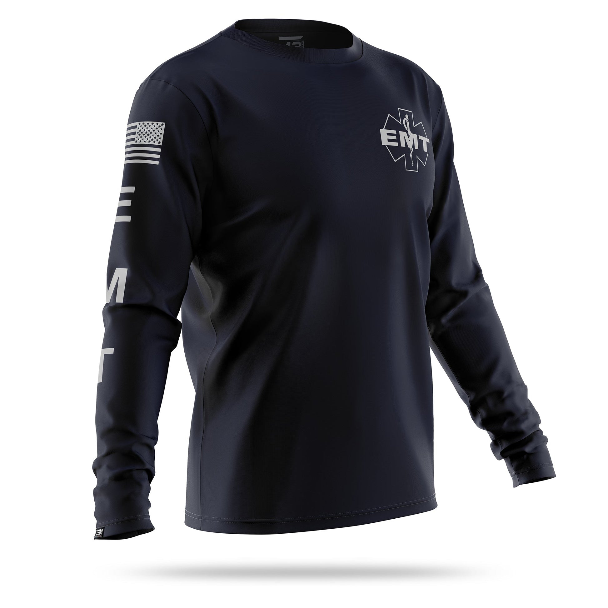 [EMT] Men's Performance Long Sleeve [NVY/WHT]-13 Fifty Apparel