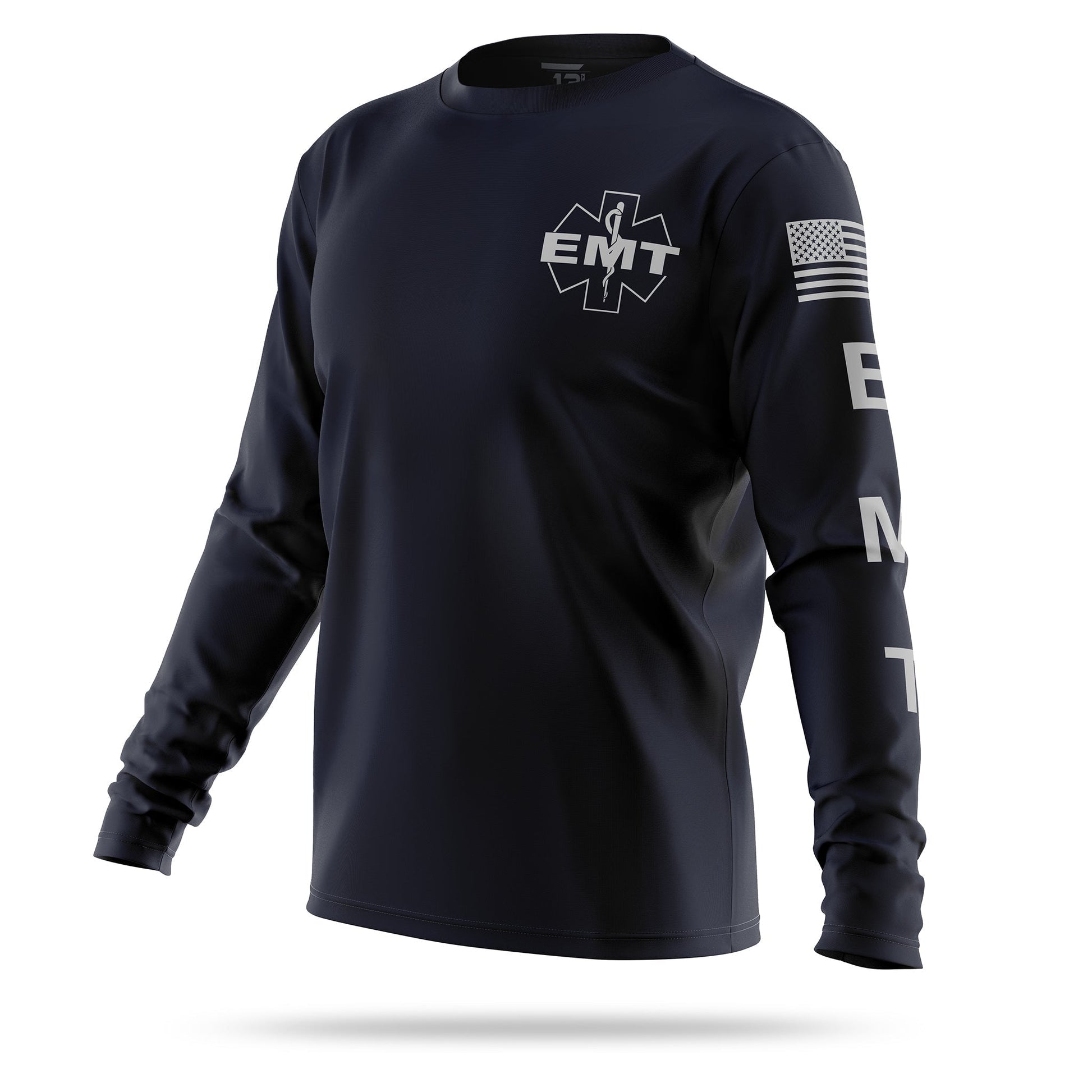 [EMT] Men's Performance Long Sleeve [NVY/WHT]-13 Fifty Apparel
