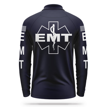 [EMT] Men's Performance Polo Long Sleeve [NVY/GRY] 13 Fifty Apparel 