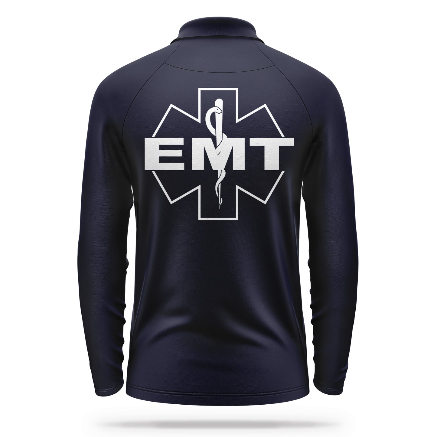 [EMT] Men's Performance Polo Long Sleeve [NVY/WHT]-13 Fifty Apparel