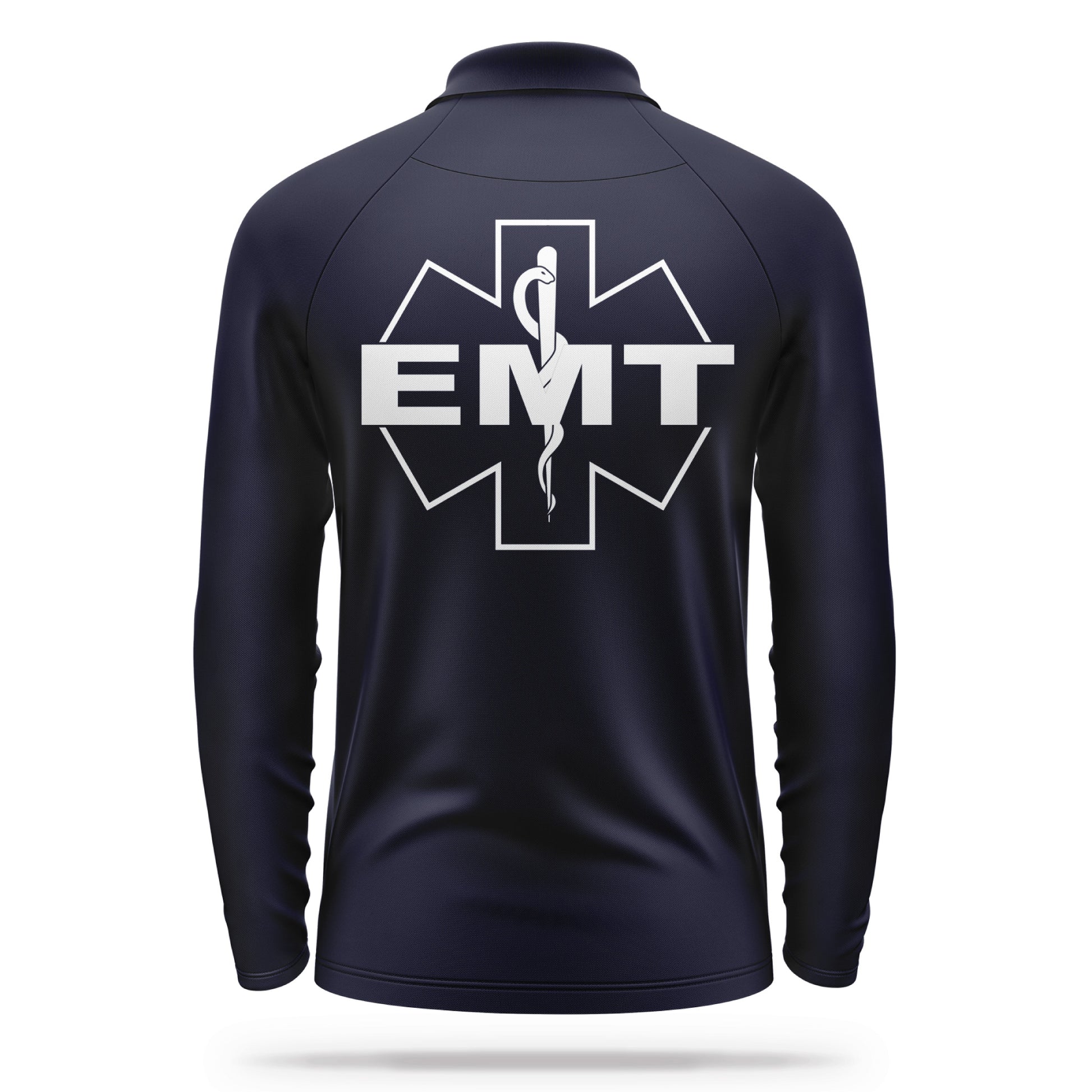 [EMT] Men's Performance Polo Long Sleeve [NVY/WHT]-13 Fifty Apparel