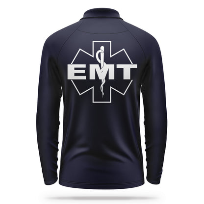 [EMT] Men's Performance Polo Long Sleeve [NVY/WHT]-13 Fifty Apparel