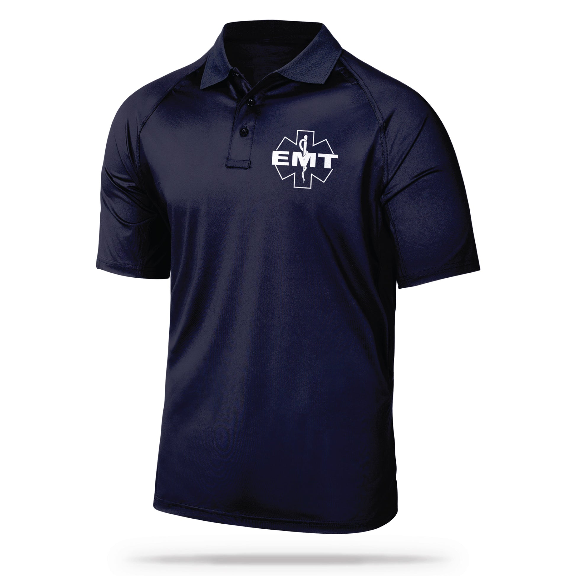[EMT] Men's Performance Polo [NVY/WHT]-13 Fifty Apparel