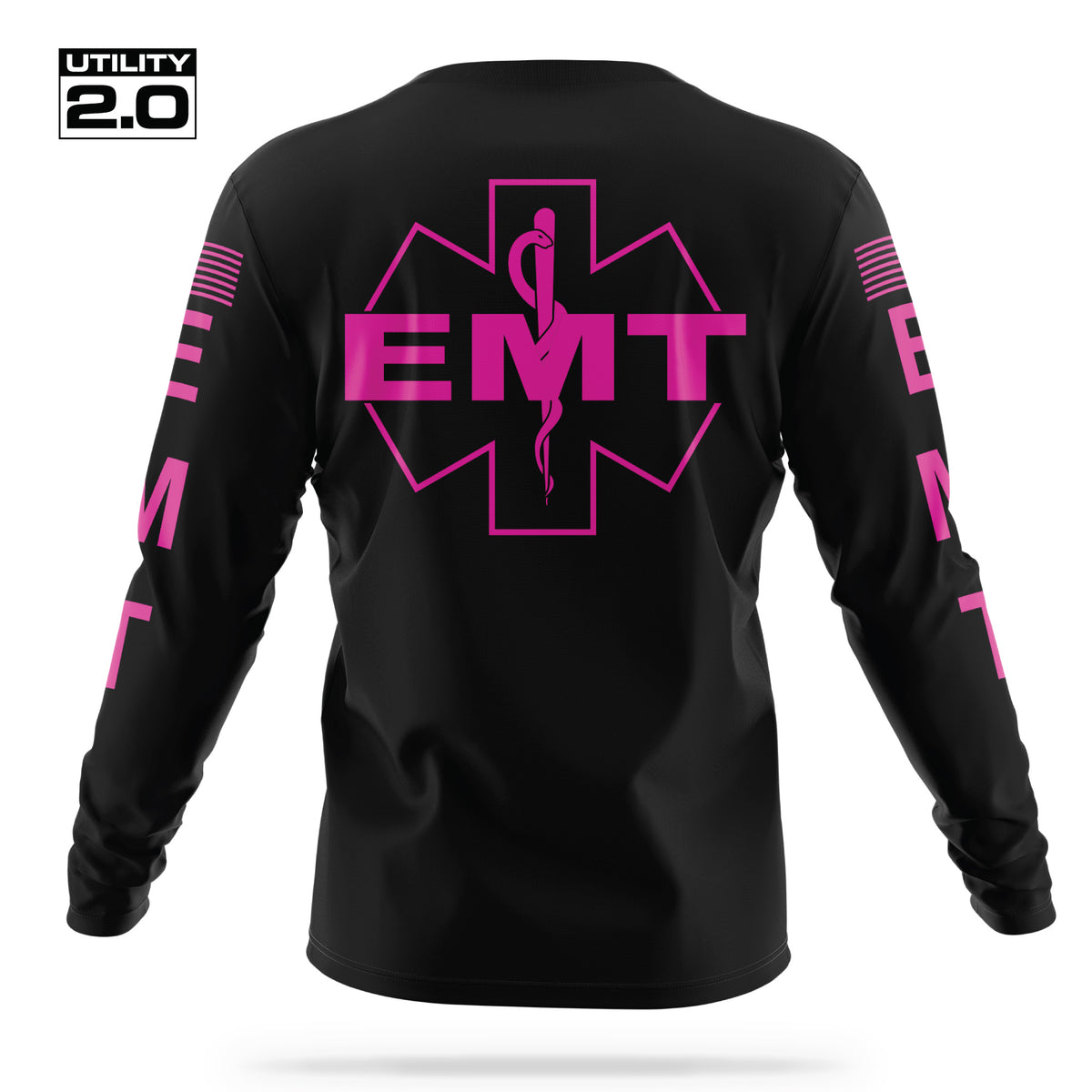 [EMT] Men's Utility 2.0 Long Sleeve [BLK/PNK] 13 Fifty Apparel 