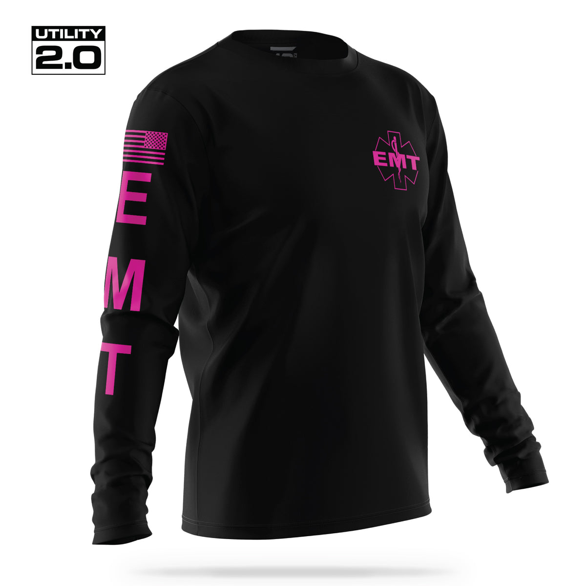 [EMT] Men's Utility 2.0 Long Sleeve [BLK/PNK] 13 Fifty Apparel 