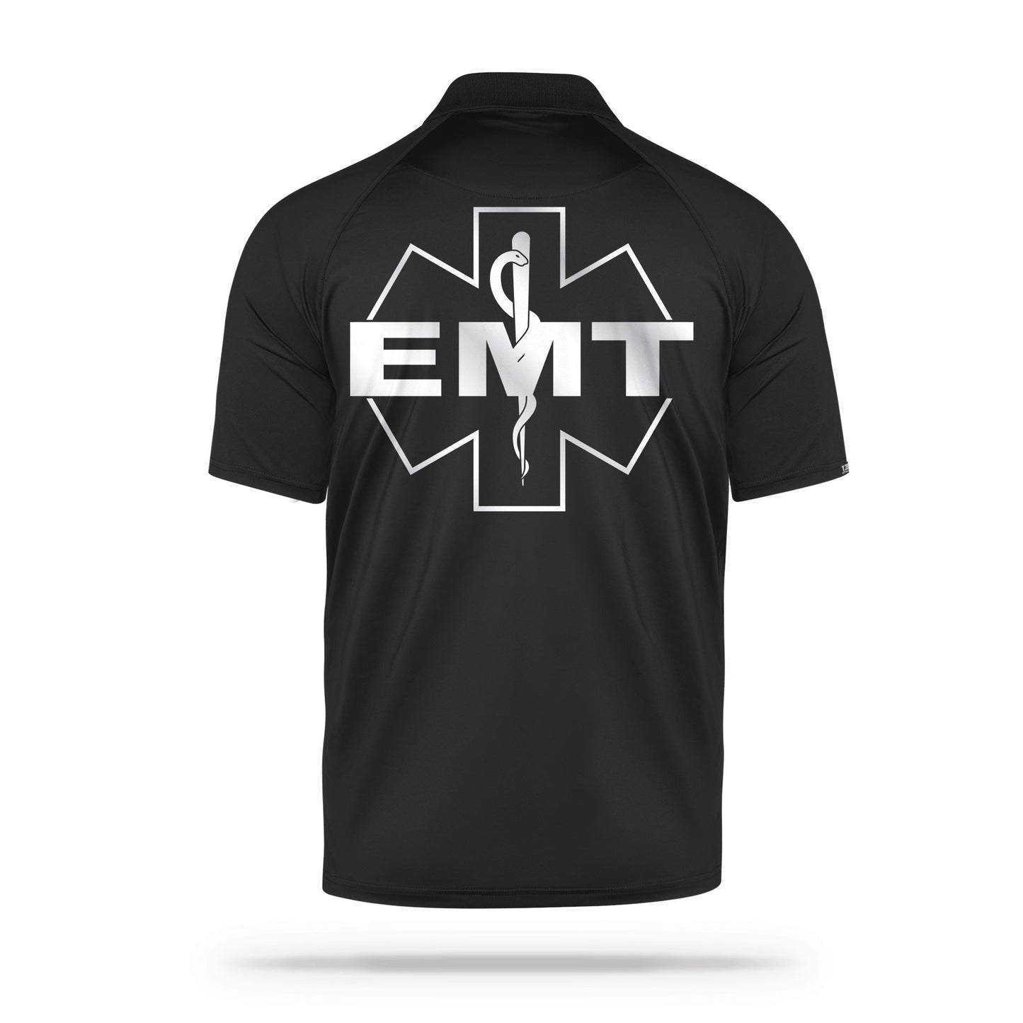 [EMT] Reflective Men's Performance Polo [BLK/REF]-13 Fifty Apparel