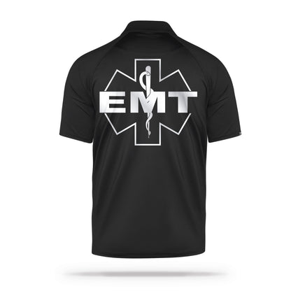 [EMT] Reflective Men's Performance Polo [BLK/REF]-13 Fifty Apparel