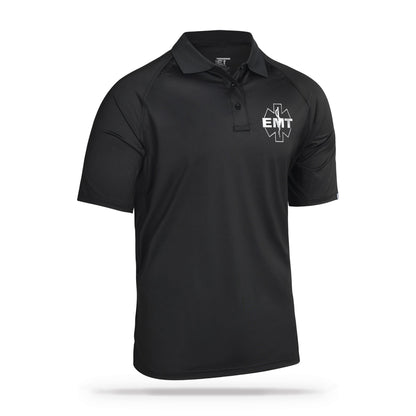 [EMT] Reflective Men's Performance Polo [BLK/REF]-13 Fifty Apparel