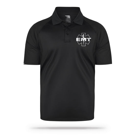 [EMT] Reflective Men's Performance Polo [BLK/REF] 13 Fifty Apparel 