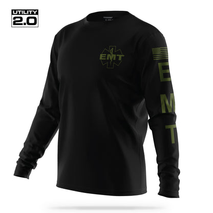 [EMT-TACTICAL] Men's Utility 2.0 Long Sleeve [BLK/GRN]-13 Fifty Apparel