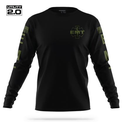 [EMT-TACTICAL] Men's Utility 2.0 Long Sleeve [BLK/GRN]-13 Fifty Apparel