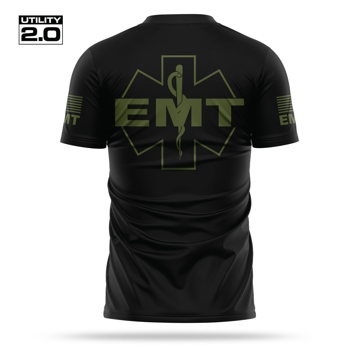 [EMT-TACTICAL] Men's Utility 2.0 Short Sleeve [BLK/GRN]-13 Fifty Apparel