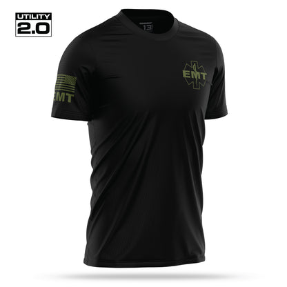 [EMT-TACTICAL] Men's Utility 2.0 Short Sleeve [BLK/GRN]-13 Fifty Apparel